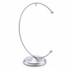 Crescent Moon Silver Metal Ornament Display Stand 8.8 Inches