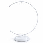Crescent Moon White Painted Metal Ornament Display Stand 8.8 Inches