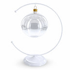 Crescent Moon White Painted Metal Ornament Display Stand 8.8 Inches
