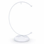 Crescent Moon White Painted Metal Ornament Display Stand 8.8 Inches