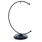 Crescent Moon Black Painted Metal Ornament Display Stand 8.8 Inches