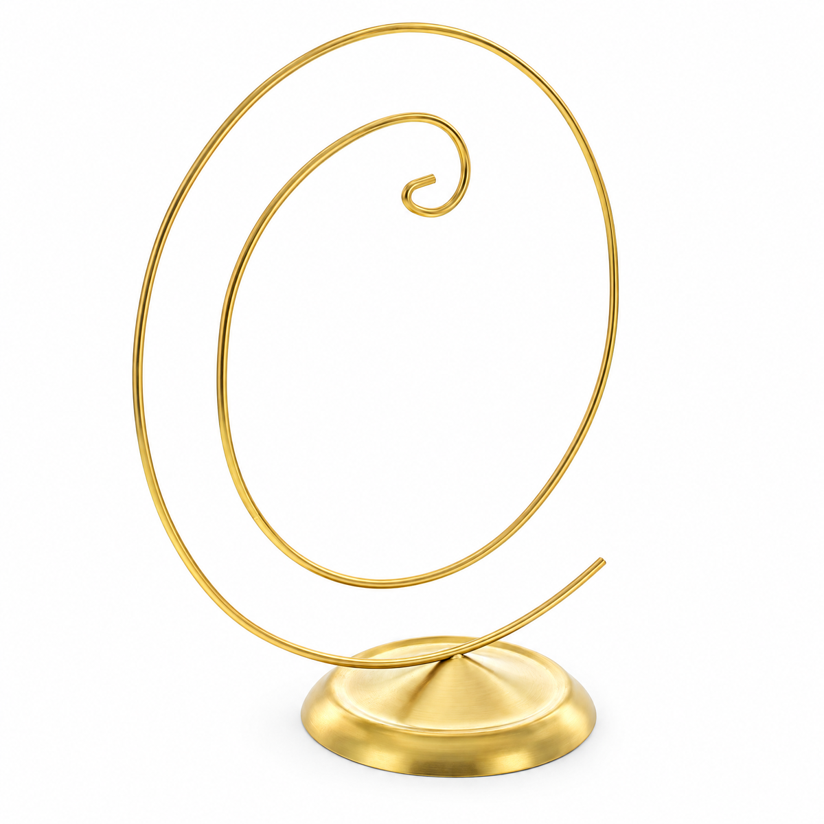 Art Deco Swirl Gold Metal Ornament Display Stand 10 Inches
