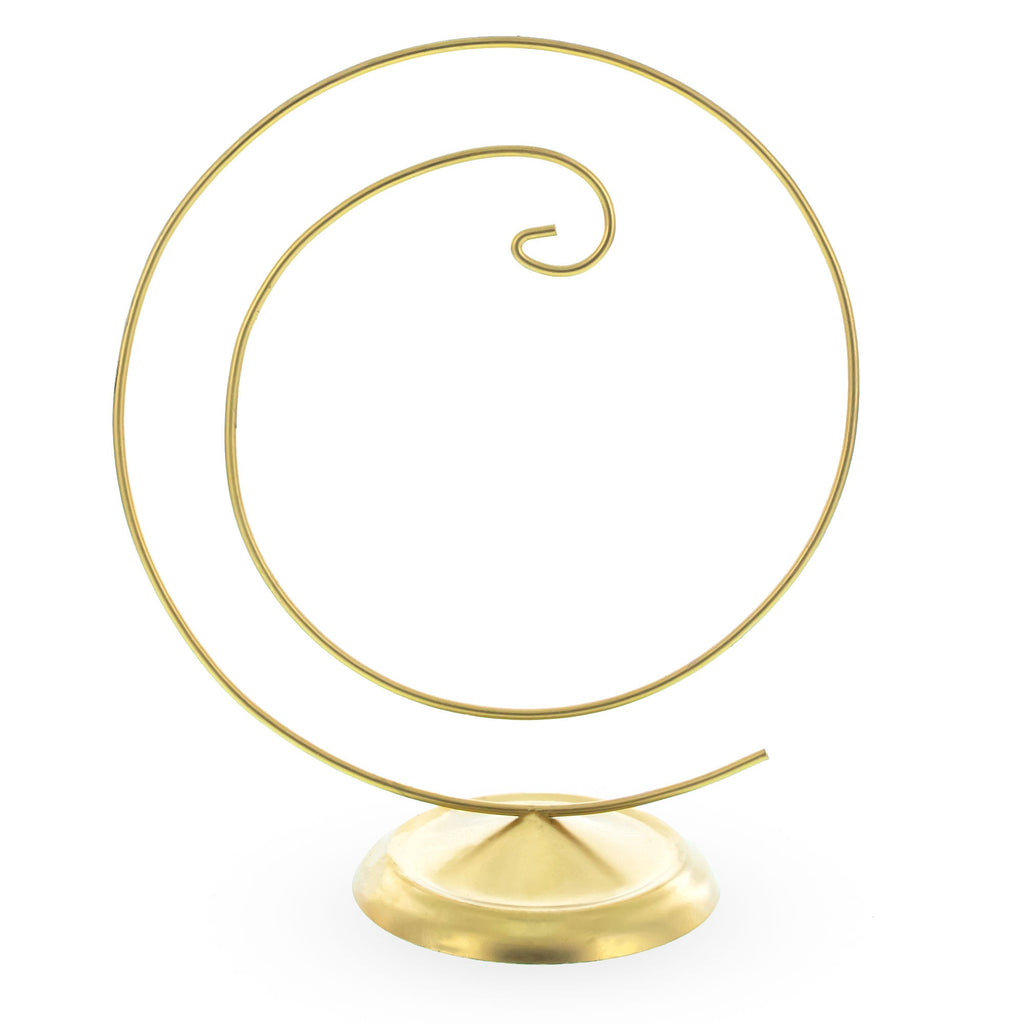 Art Deco Swirl Gold Metal Ornament Display Stand 10 Inches