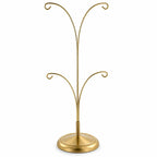 4-Arm Tree Branch Gold Metal Ornament Display Stand 12 Inches