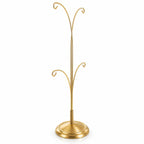 4-Arm Tree Branch Gold Metal Ornament Display Stand 12 Inches