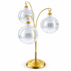 3-Arm Botanical Style Gold Metal Ornament Display Stand 12 Inches