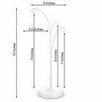 3-Arm Botanical Style White Painted Metal Ornament Display Stand 12 Inches