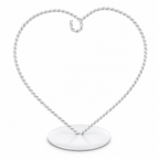 Heart-Shaped Twisted White Painted Metal Ornament Display Stand 6.2 Inches