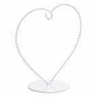 Heart-Shaped Twisted White Painted Metal Ornament Display Stand 6.2 Inches