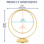 Contemporary Double Circle Gold Metal Ornament Display Stand 8.2 Inches