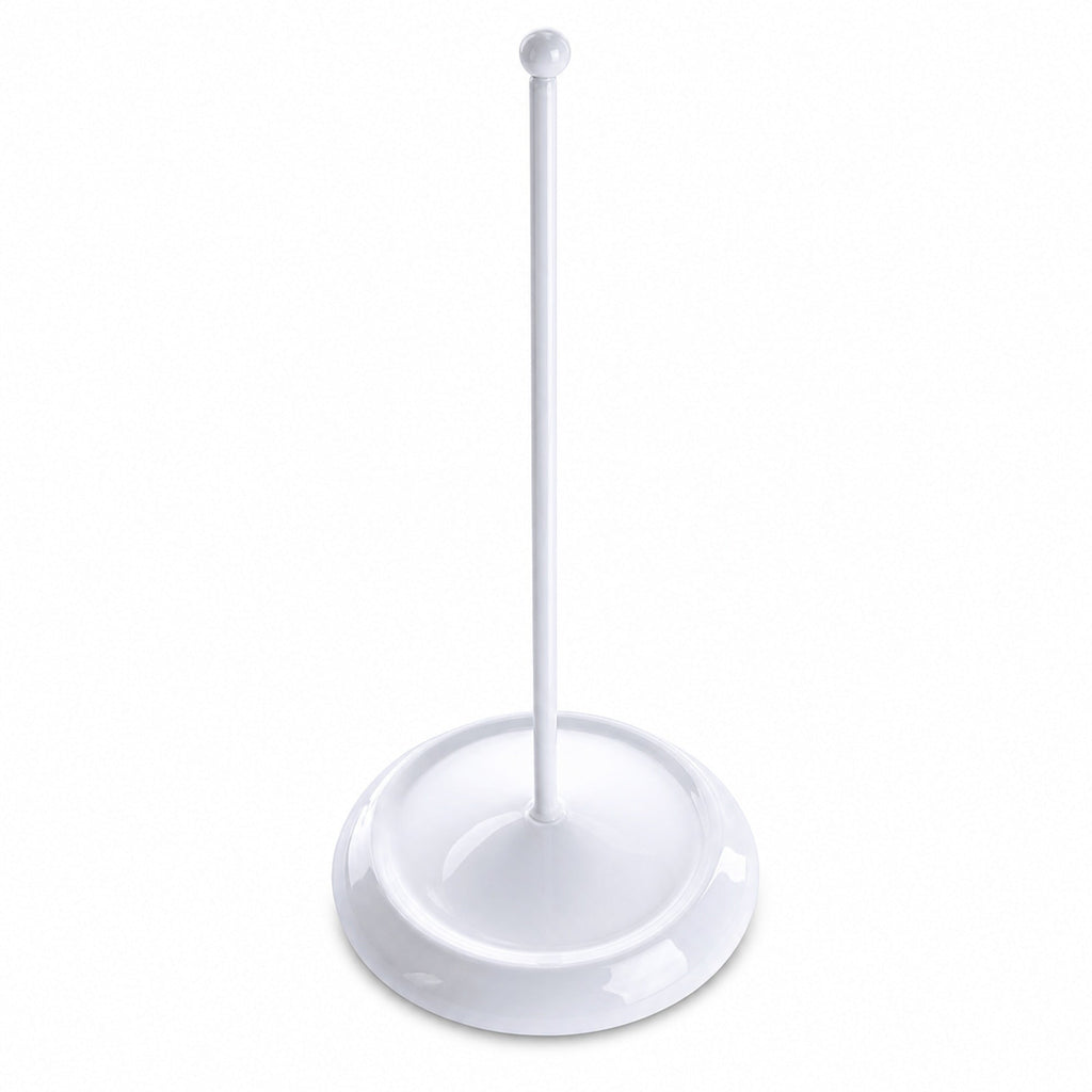 Upright White Metal Christmas Tree Topper Finial Stand Display Stand 7.2 Inches
