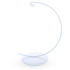 Solid Round Base White Painted Metal Ornament Display Stand 7.8 Inches