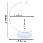 Solid Round Base White Painted Metal Ornament Display Stand 7.8 Inches