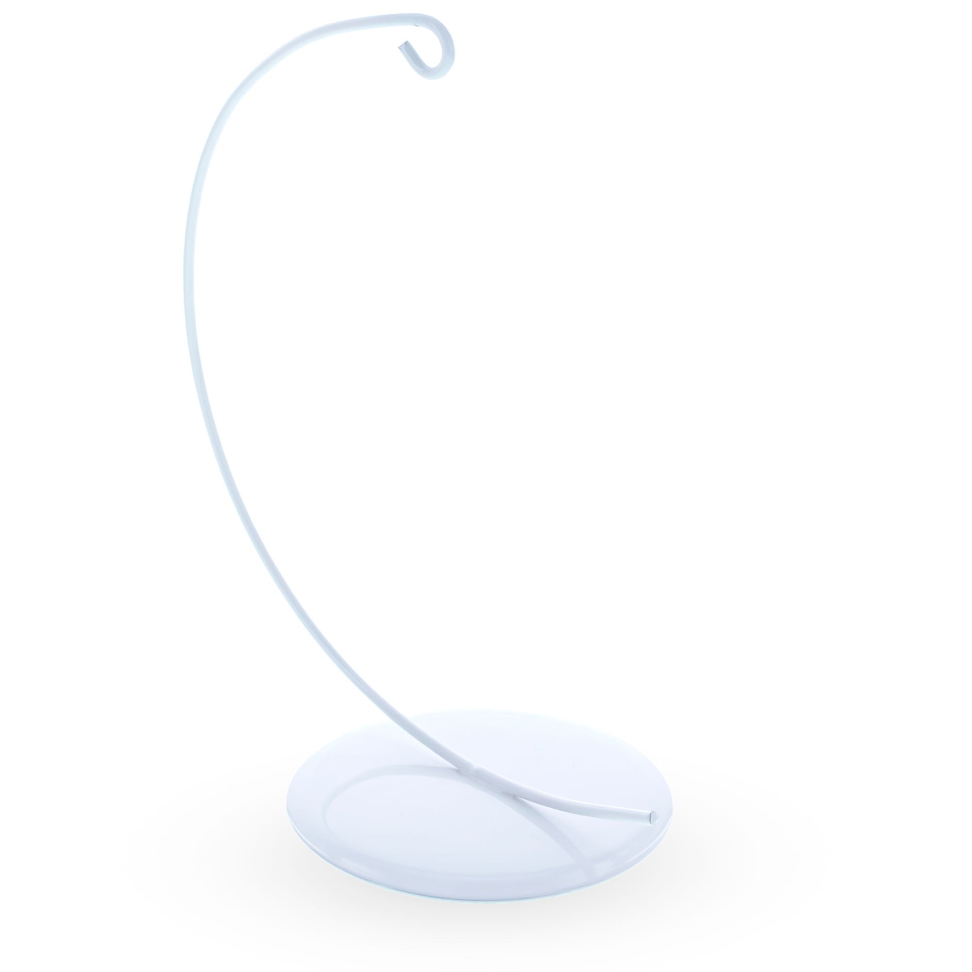 Solid Round Base White Painted Metal Ornament Display Stand 7.8 Inches