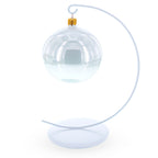 Solid Round Base White Painted Metal Ornament Display Stand 7.8 Inches