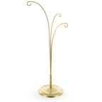3-Arm Botanical Style Gold Metal Ornament Display Stand 12 Inches