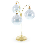 3-Arm Botanical Style Gold Metal Ornament Display Stand 12 Inches
