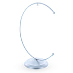 Crescent Moon Silver Metal Ornament Display Stand 8.8 Inches