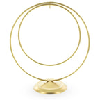 Contemporary Double Circle Gold Metal Ornament Display Stand 8.2 Inches