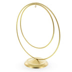 Contemporary Double Circle Gold Metal Ornament Display Stand 8.2 Inches