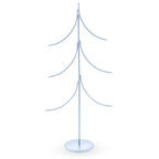 6-Arm Tiered Tree Silver Metal Ornament Display Stand 14 Inches