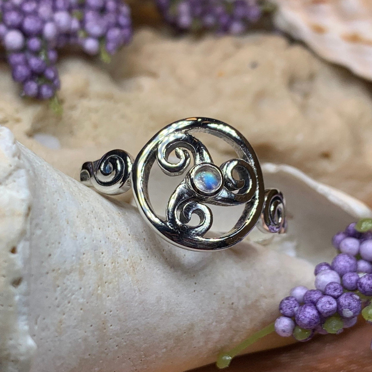 Amrita Celtic Triple Spiral Ring in Sterling Silver Ring La Vie Bien Amrita Celtic Triple Spiral Ring in Sterling Silver