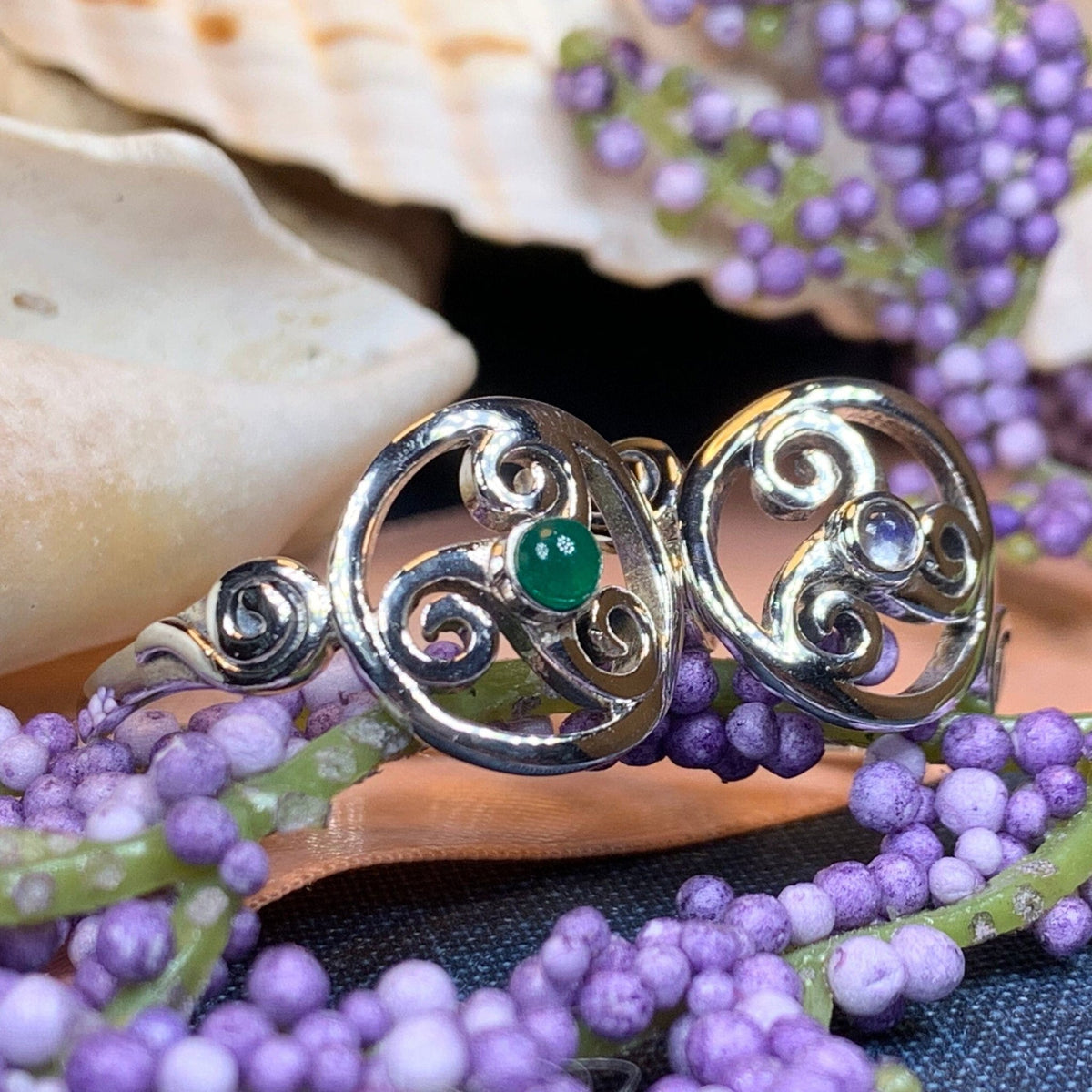 Amrita Celtic Triple Spiral Ring in Sterling Silver Ring La Vie Bien Amrita Celtic Triple Spiral Ring in Sterling Silver