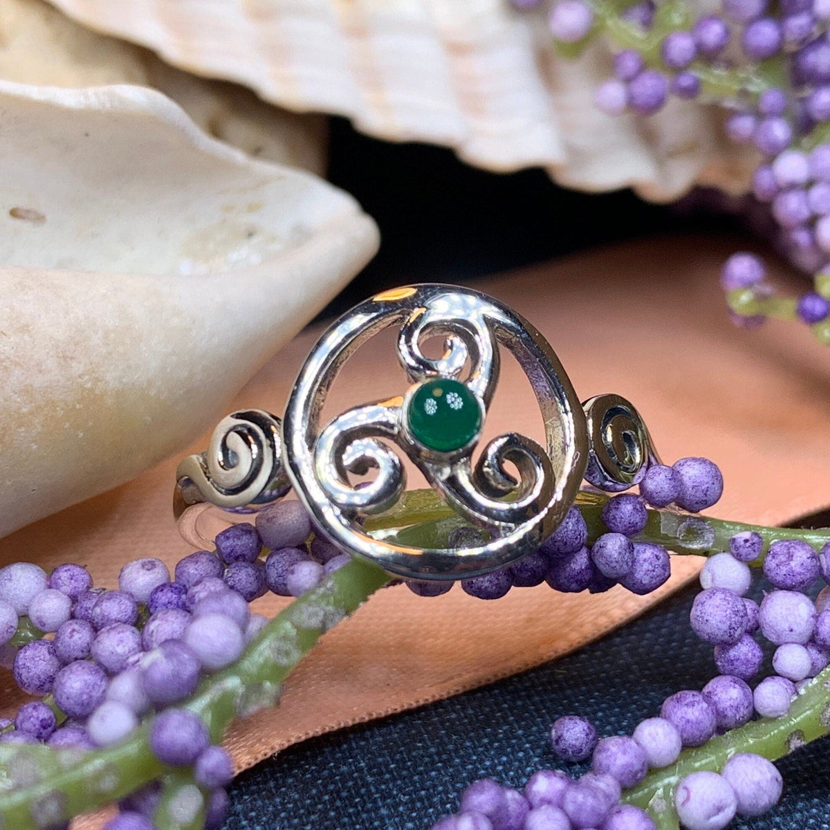 Amrita Celtic Triple Spiral Ring in Sterling Silver Ring La Vie Bien Amrita Celtic Triple Spiral Ring in Sterling Silver