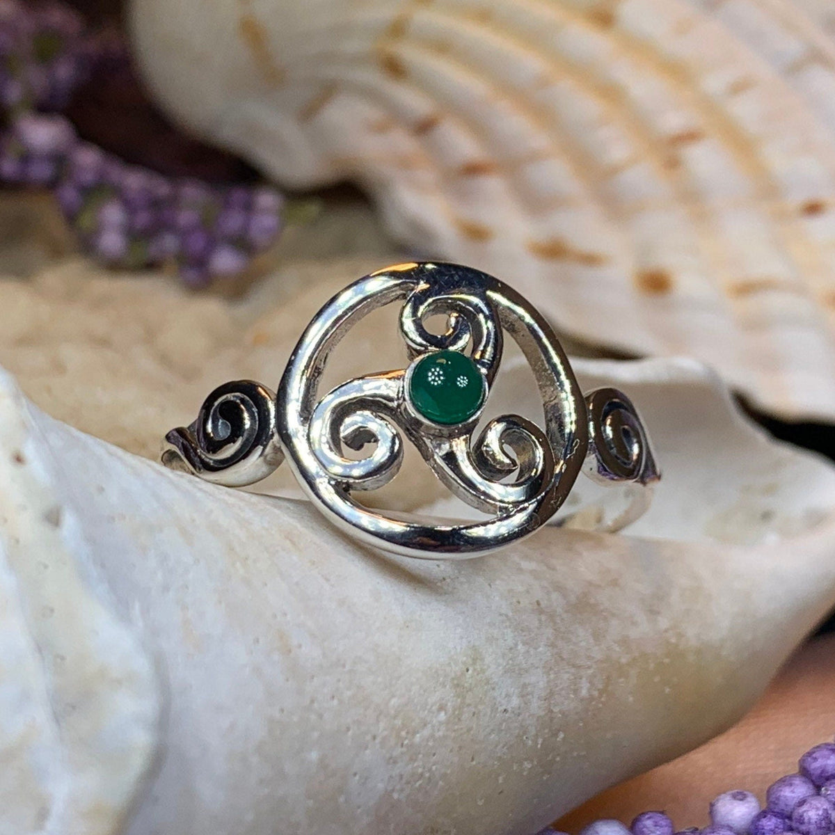 Amrita Celtic Triple Spiral Ring in Sterling Silver Ring La Vie Bien Amrita Celtic Triple Spiral Ring in Sterling Silver