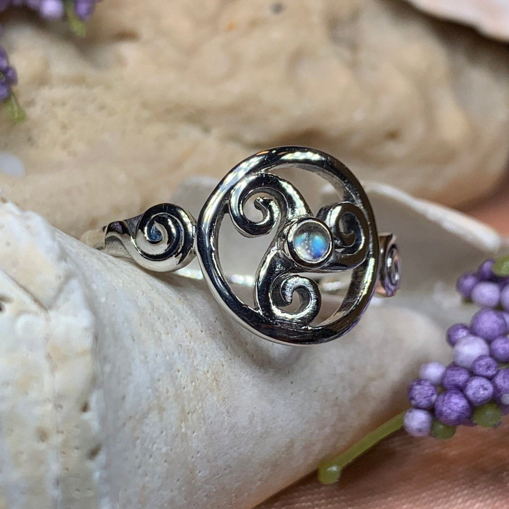 Amrita Celtic Triple Spiral Ring in Sterling Silver Ring La Vie Bien Amrita Celtic Triple Spiral Ring in Sterling Silver