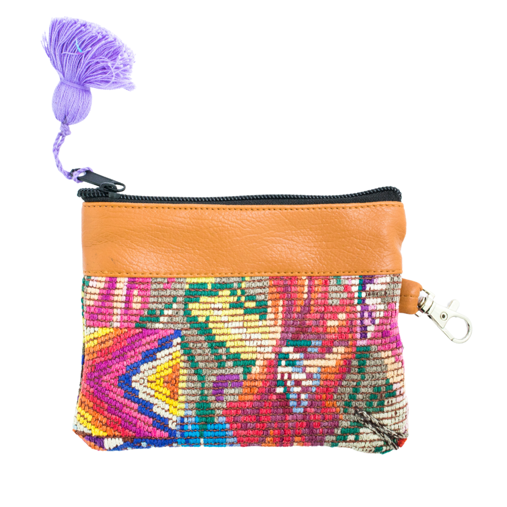Ana Vegan Leather Huipil Coin Purse - Guatemala Bags La Vie Bien Ana Vegan Leather Huipil Coin Purse - Guatemala