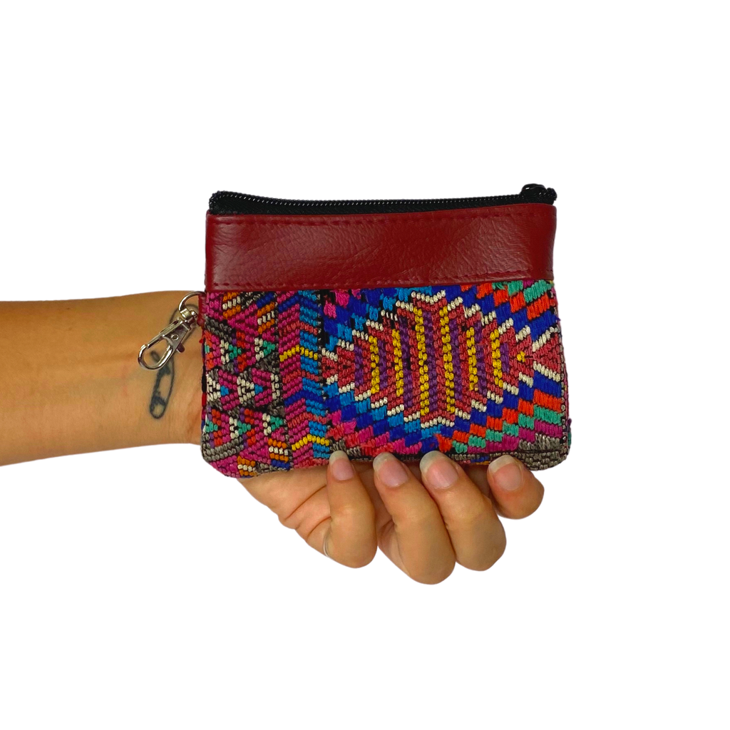 Ana Vegan Leather Huipil Coin Purse - Guatemala Bags La Vie Bien Ana Vegan Leather Huipil Coin Purse - Guatemala