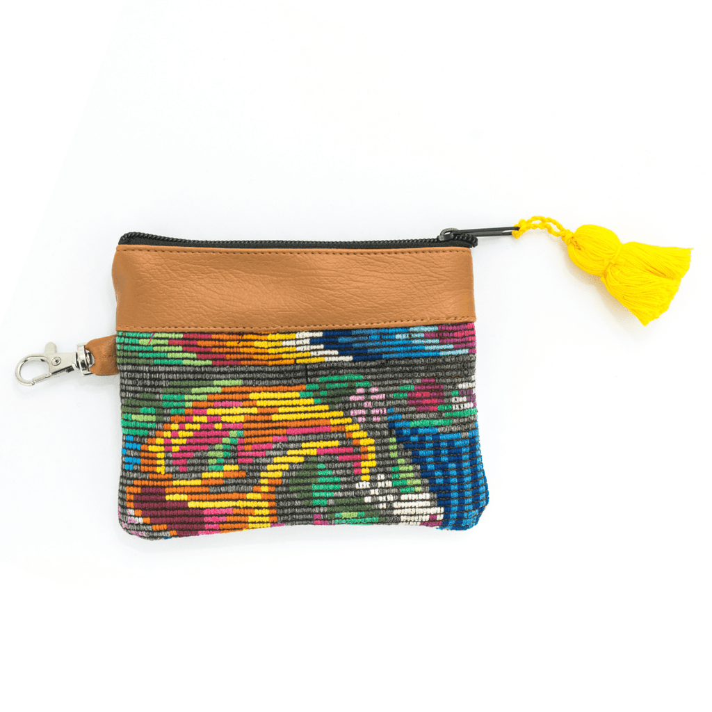 Ana Vegan Leather Huipil Coin Purse - Guatemala Bags La Vie Bien Ana Vegan Leather Huipil Coin Purse - Guatemala