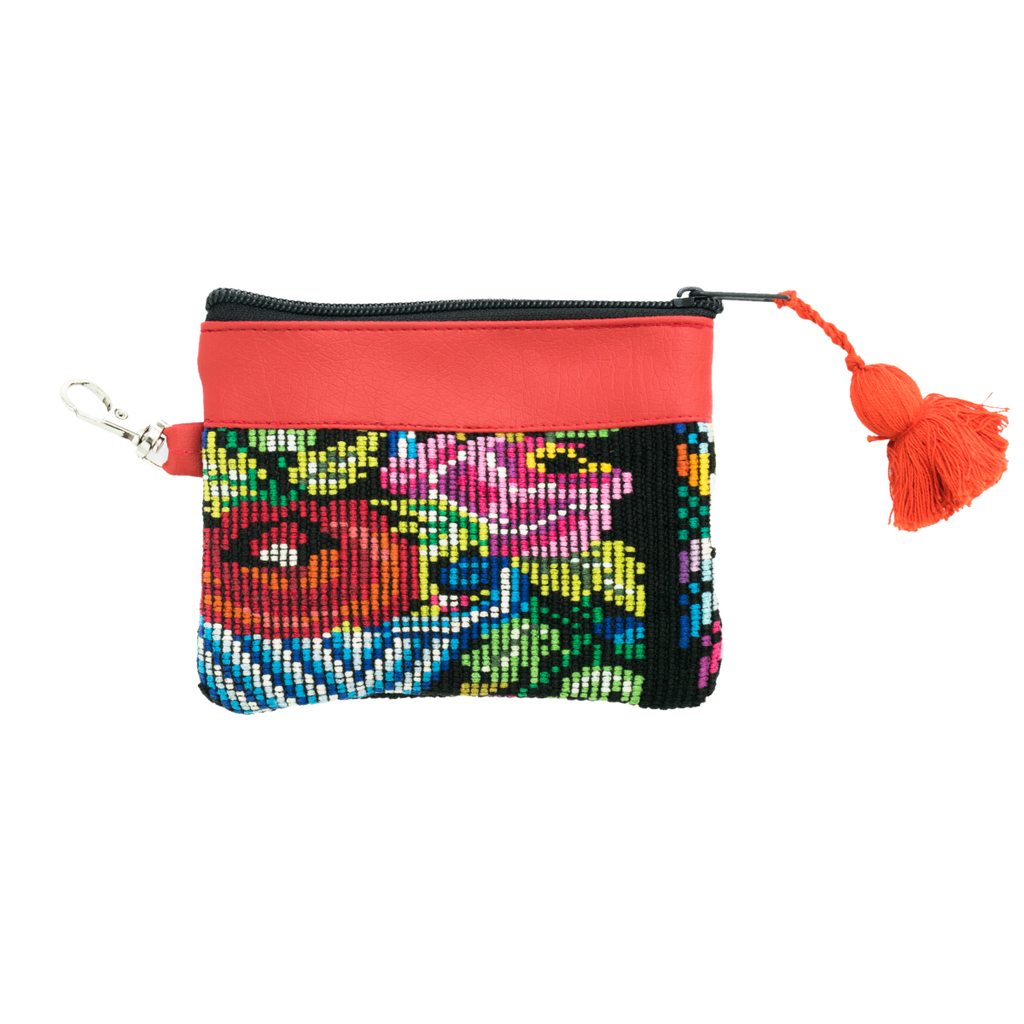 Ana Vegan Leather Huipil Coin Purse - Guatemala Bags La Vie Bien Ana Vegan Leather Huipil Coin Purse - Guatemala