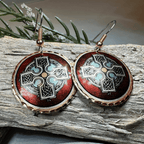 Ancient Celtic Cross Copper Earrings Dangle Earrings La Vie Bien Ancient Celtic Cross Copper Earrings