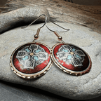 Ancient Celtic Cross Copper Earrings Dangle Earrings La Vie Bien Ancient Celtic Cross Copper Earrings