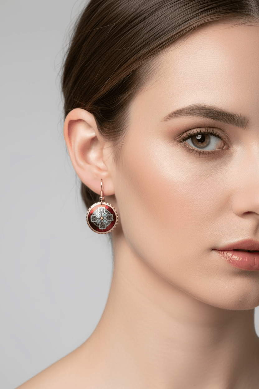 Ancient Celtic Cross Copper Earrings Dangle Earrings La Vie Bien Ancient Celtic Cross Copper Earrings