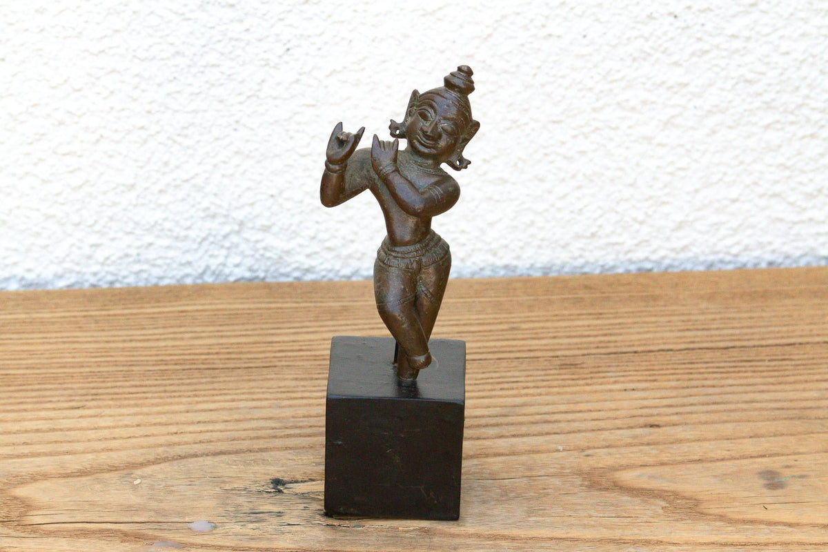 Ancient Indian Miniature Bronze Krishna Figure Figurine La Vie Bien Ancient Indian Miniature Bronze Krishna Figure