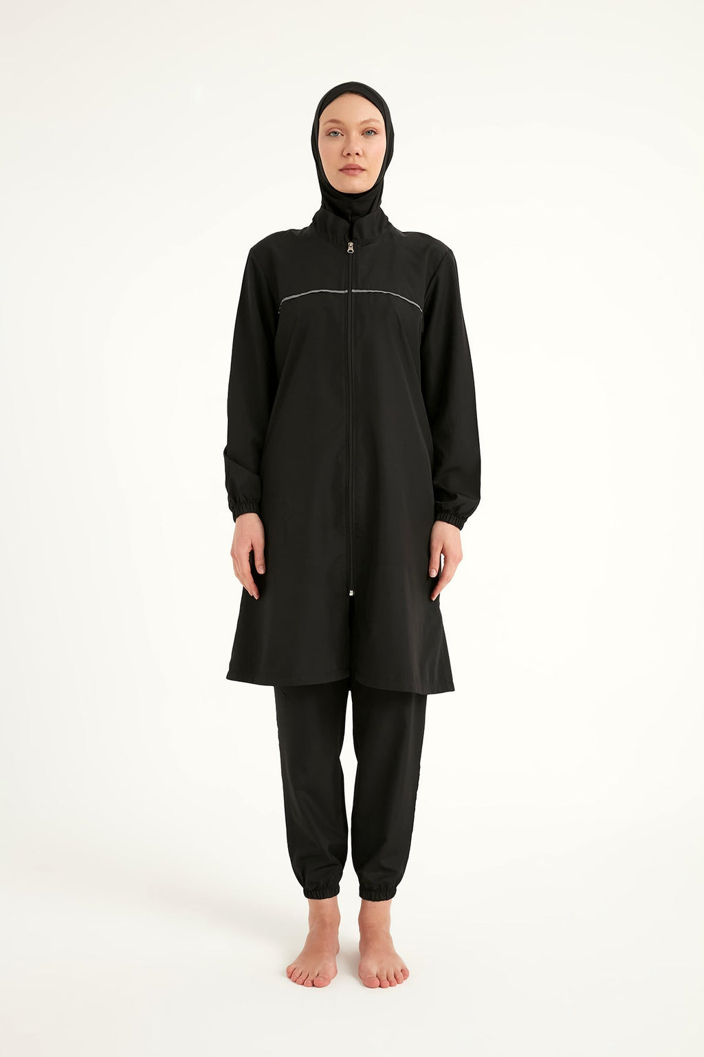 Andalus Black Full Coverage Burkini Set A2501-1 Covered Burkini Swimwear La Vie Bien Andalus Black Full Coverage Burkini Set A2501-1