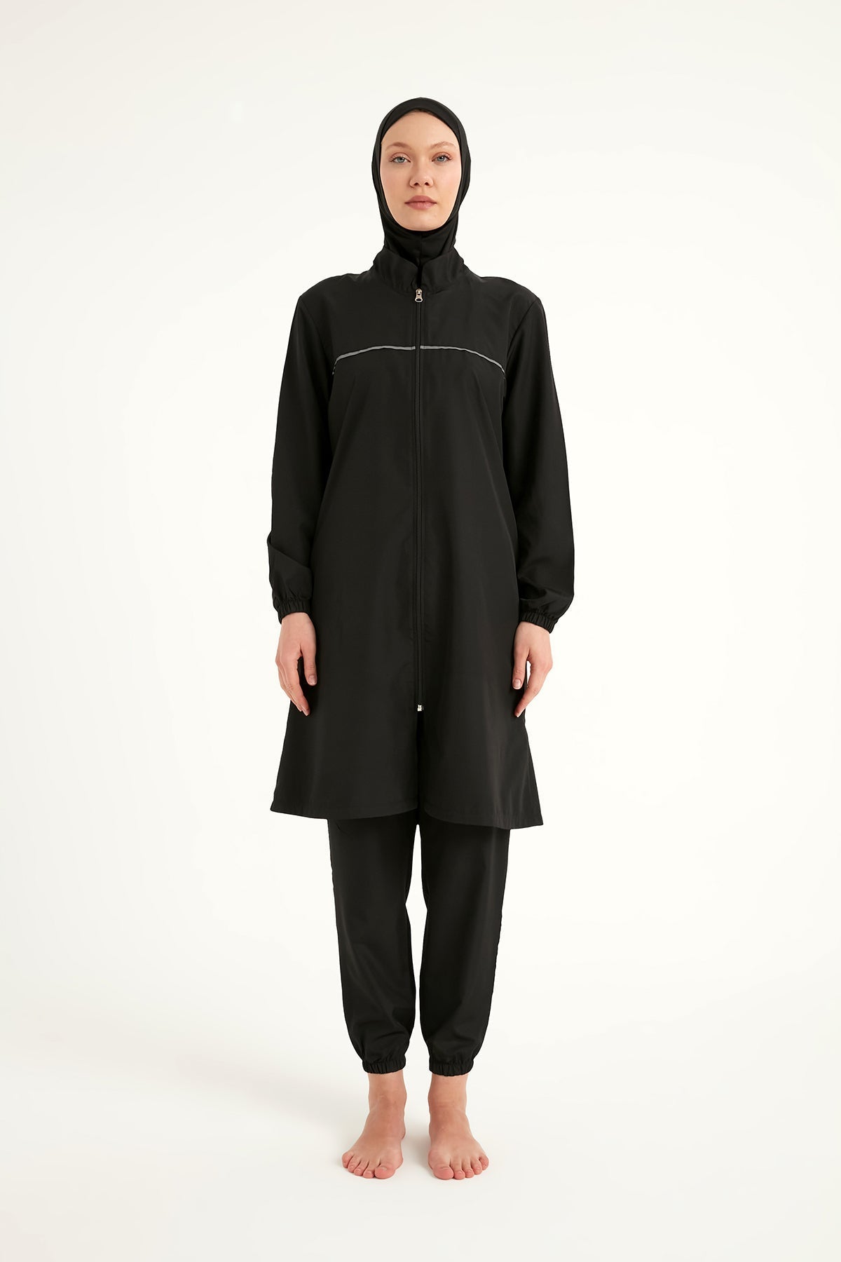 Andalus Black Full Coverage Burkini Set A2501-1 Covered Burkini Swimwear La Vie Bien Andalus Black Full Coverage Burkini Set A2501-1