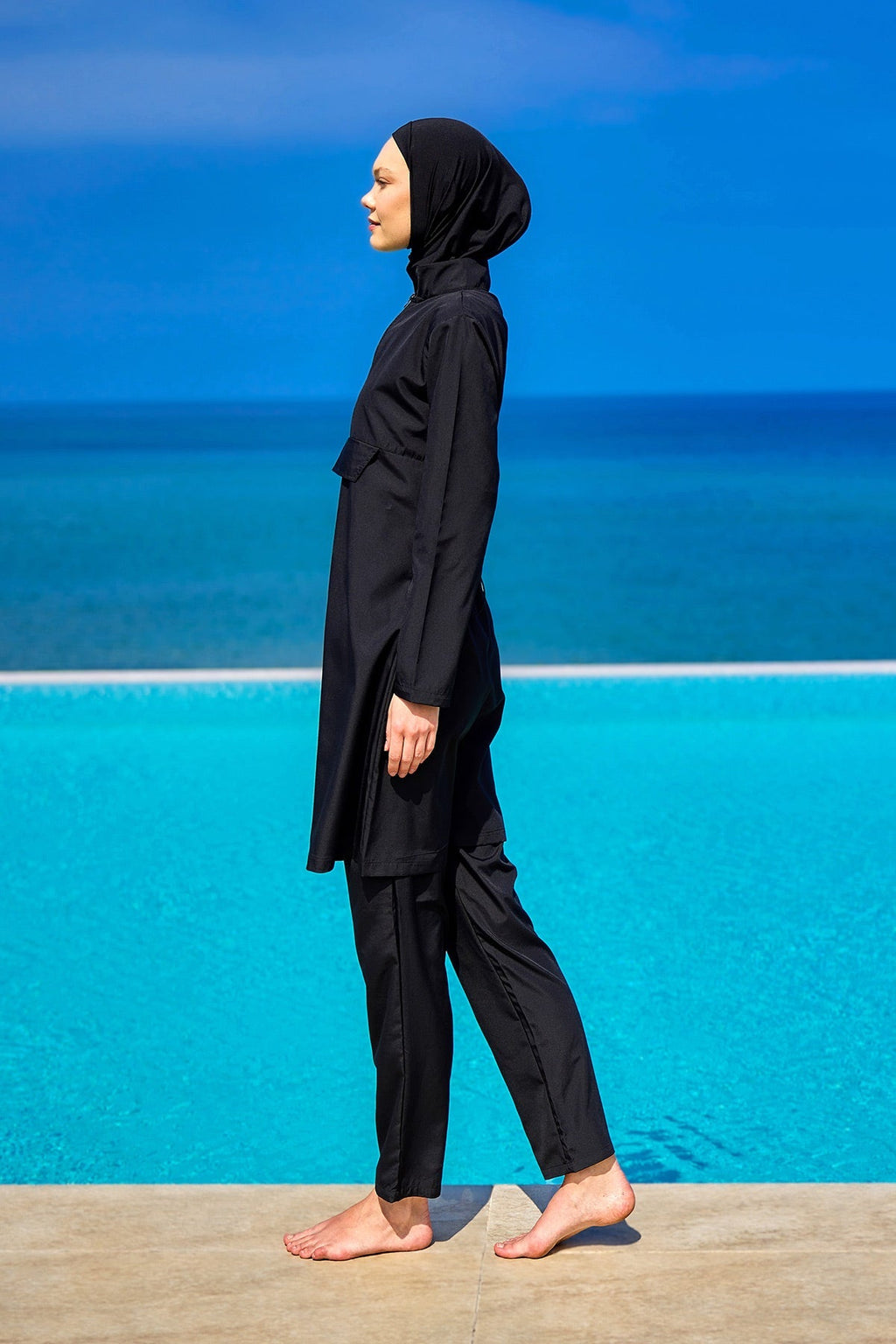 Andalus Black Full Coverage Burkini Set for A2503-1 Covered Burkini Swimwear La Vie Bien Andalus Black Full Coverage Burkini Set for A2503-1