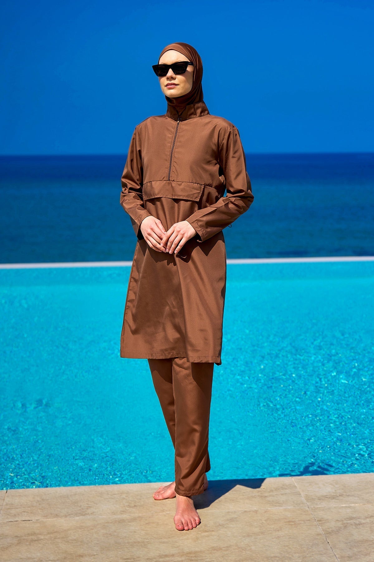 Andalus Black Full Coverage Burkini Set for A2503-3 Covered Burkini Swimwear La Vie Bien Andalus Black Full Coverage Burkini Set for A2503-3