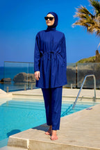 Andalus Full Coverage Burkini Set with Front Ruching A2502-2 Covered Burkini Swimwear La Vie Bien Andalus Full Coverage Burkini Set with Front Ruching A2502-2