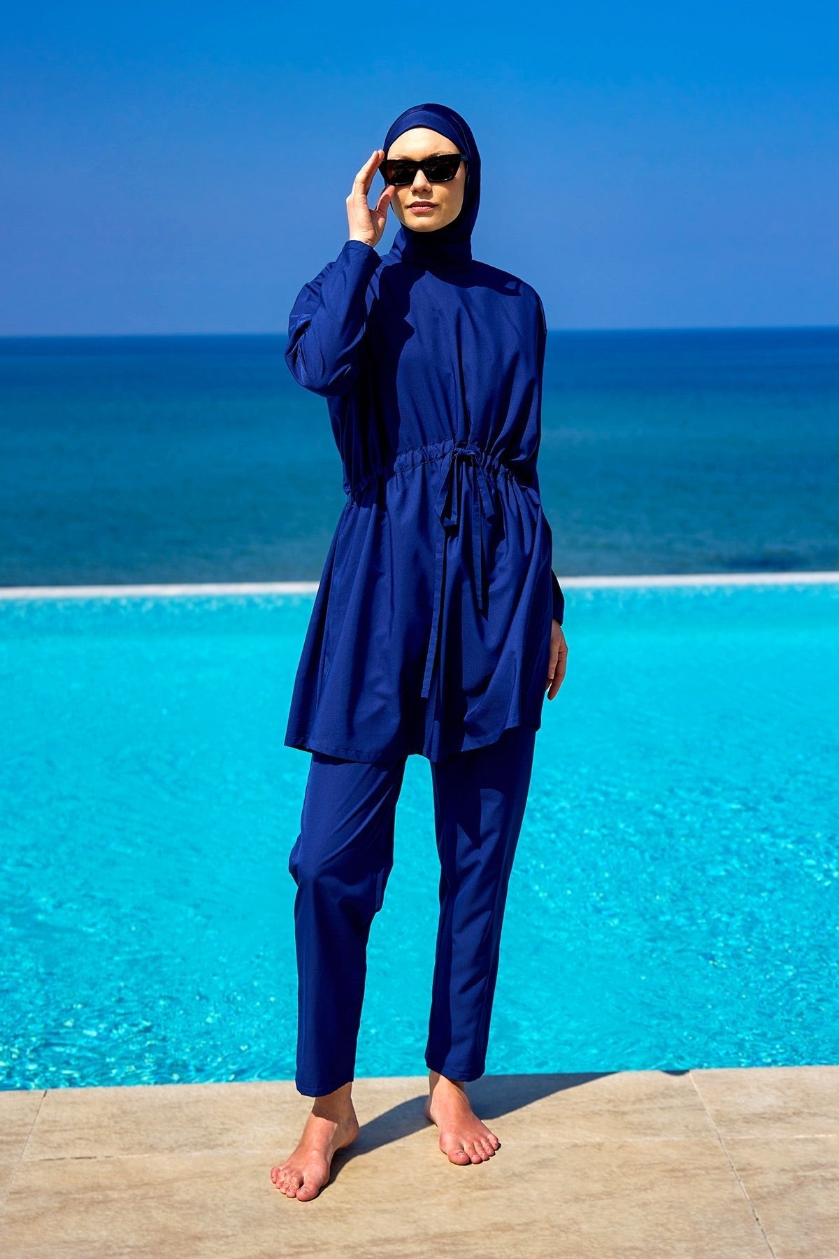 Andalus Full Coverage Burkini Set with Front Ruching A2502-2 Covered Burkini Swimwear La Vie Bien Andalus Full Coverage Burkini Set with Front Ruching A2502-2