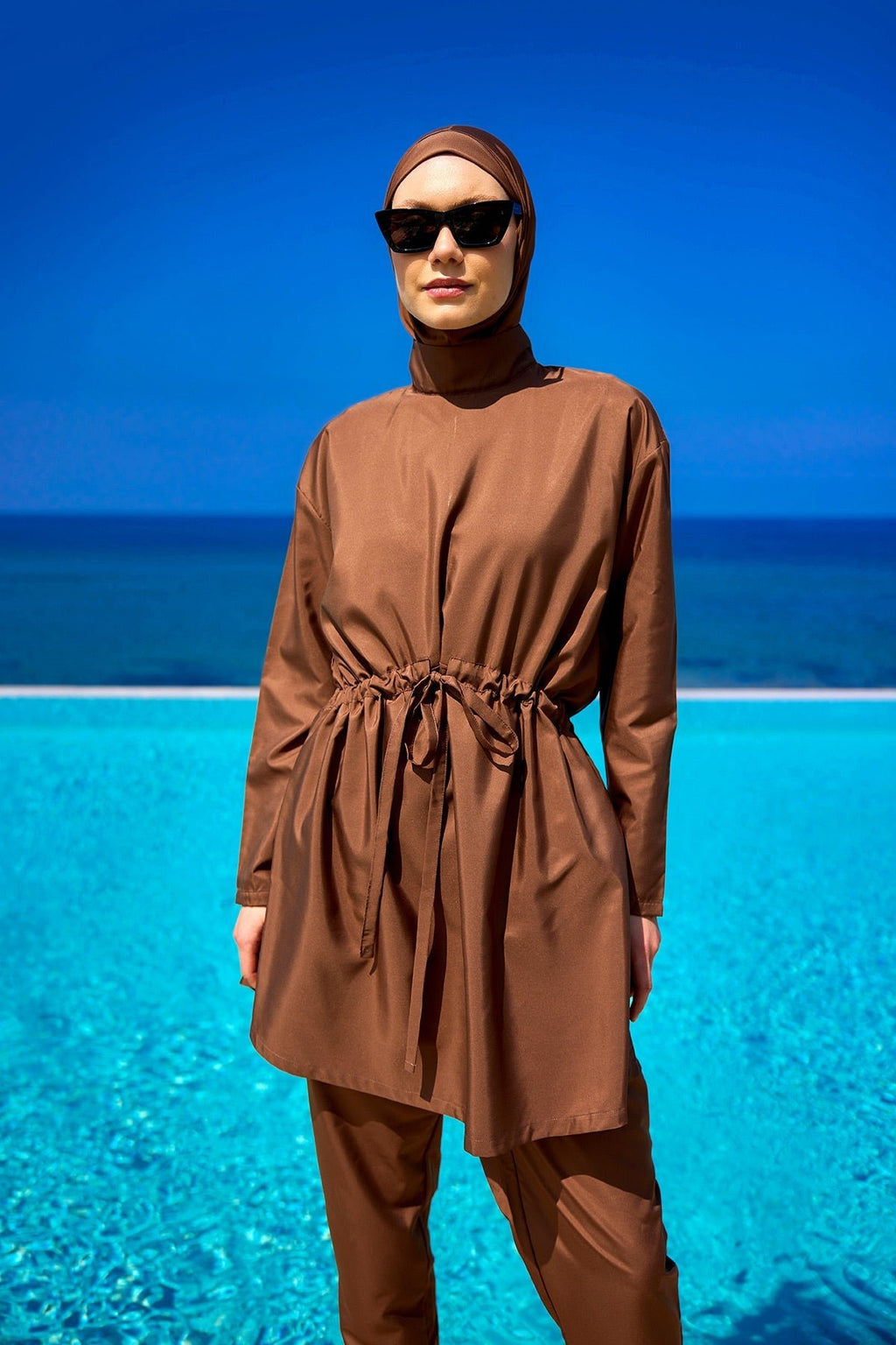 Andalus Full Coverage Burkini Set with Front Ruching A2502-3 Covered Burkini Swimwear La Vie Bien Andalus Full Coverage Burkini Set with Front Ruching A2502-3