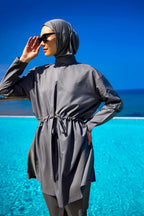 Andalus Full Coverage Burkini Set with Front Ruching A2502-4 Covered Burkini Swimwear La Vie Bien Andalus Full Coverage Burkini Set with Front Ruching A2502-4