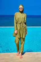 Andalus Full Coverage Burkini Set with Front Ruching A2502-5 Covered Burkini Swimwear La Vie Bien Andalus Full Coverage Burkini Set with Front Ruching A2502-5