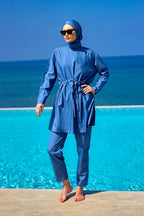 Andalus Full Coverage Burkini Set with Front Ruching A2502-6 Covered Burkini Swimwear La Vie Bien Andalus Full Coverage Burkini Set with Front Ruching A2502-6
