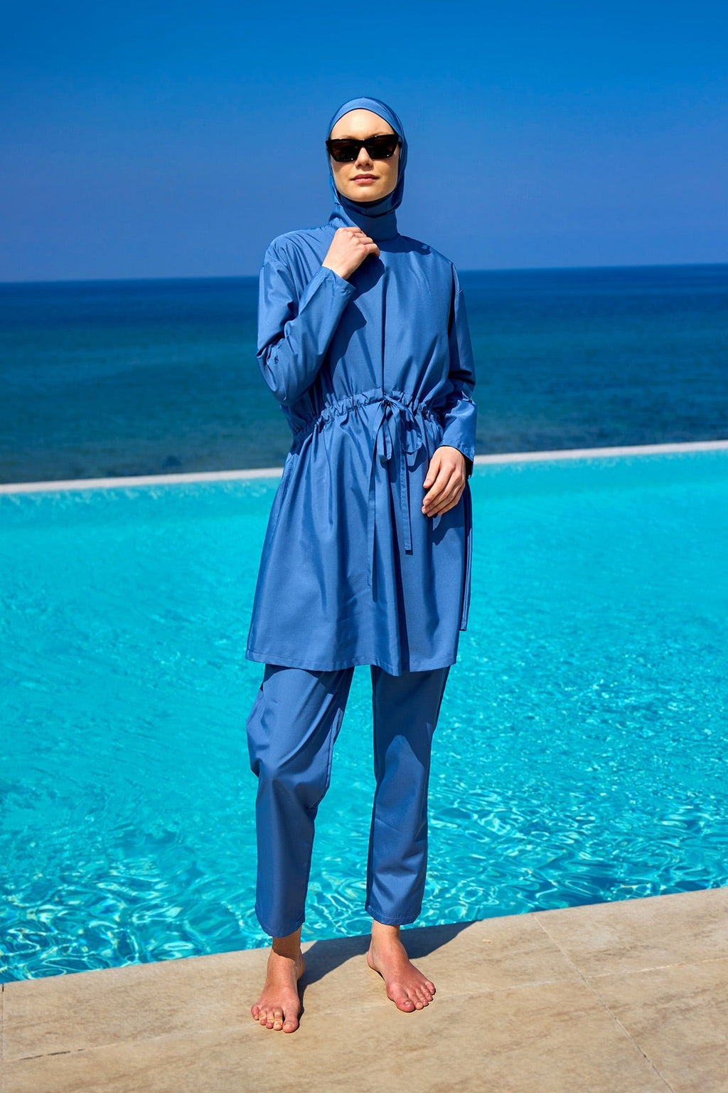 Andalus Full Coverage Burkini Set with Front Ruching A2502-6 Covered Burkini Swimwear La Vie Bien Andalus Full Coverage Burkini Set with Front Ruching A2502-6