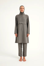Andalus Gray Full Coverage Burkini Set for Women A2503-4 Covered Burkini Swimwear La Vie Bien Andalus Gray Full Coverage Burkini Set for Women A2503-4